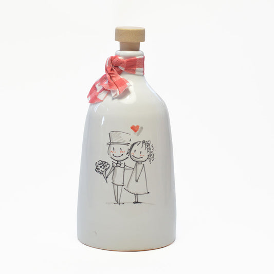 Bottiglia in Ceramica Artigianale realizzata a Mano per Matrimonio