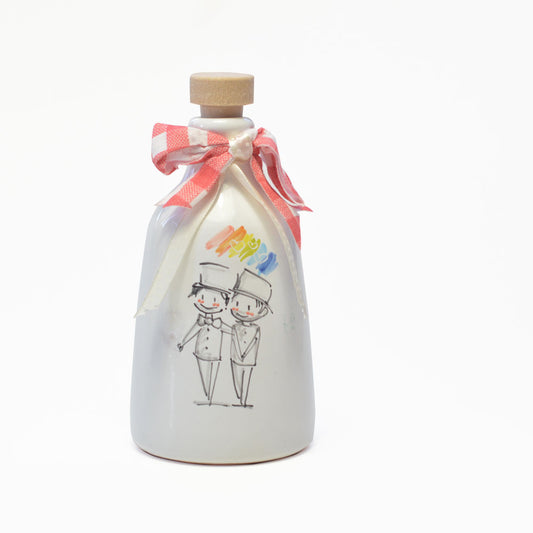 Bottiglia in Ceramica Artigianale realizzata a Mano per Matrimonio LGBT